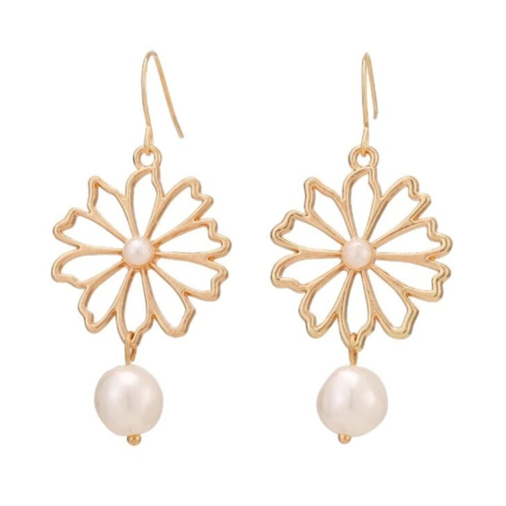 14K Matte Gold Plated Pearl Earrings Series - 1A4-GPSE056